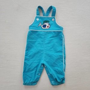 Vintage Healthtex Fish Blue Overalls 6 months